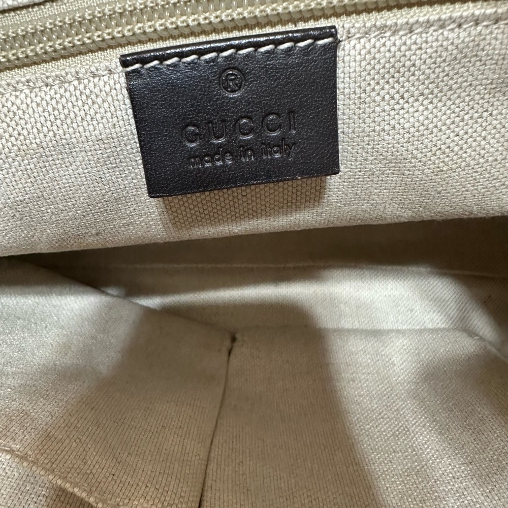 Gucci Gray and Black Monogram Tote - Picture 14 of 16